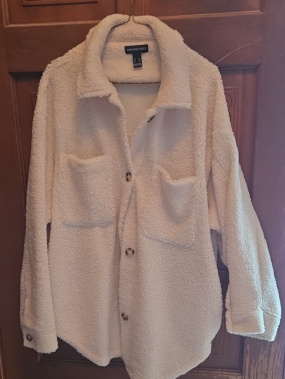 3 For $40 Streetwear Society Cream Teddy Sherpa Jacket